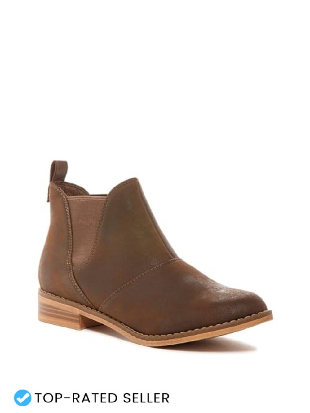 Chelsea Ankle Bootie Pointed Toe Block Heel Pull-On Synthetic